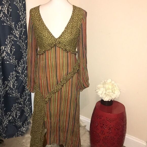 Anthropologie Dresses & Skirts - Anthro | Bl-nk Cheetah, Rainbow Striped Dress